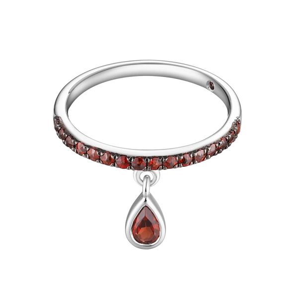 Garnet silver ring - 1154 #2
