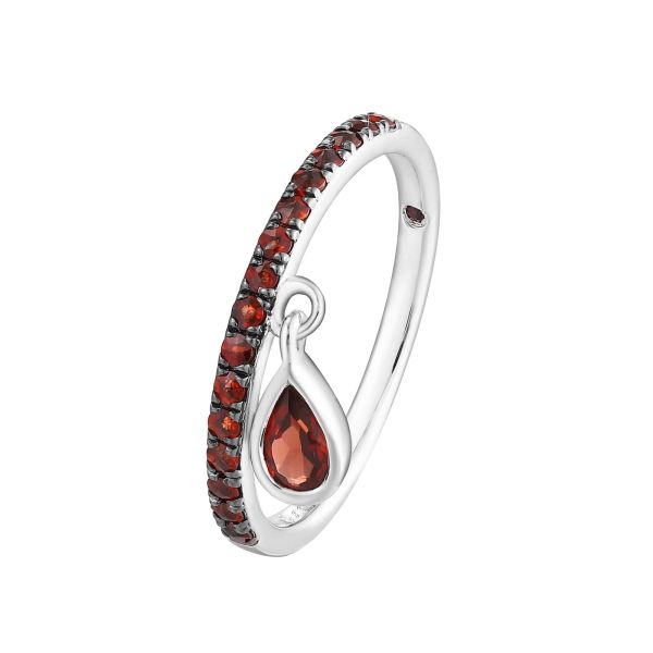 Garnet silver ring - 1154 #3