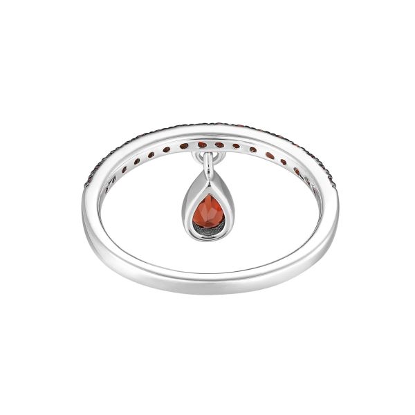 Garnet silver ring - 1154 #4