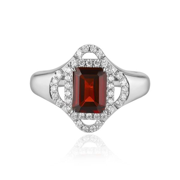 Šperky s granáty diamant prsten - 1157 #2