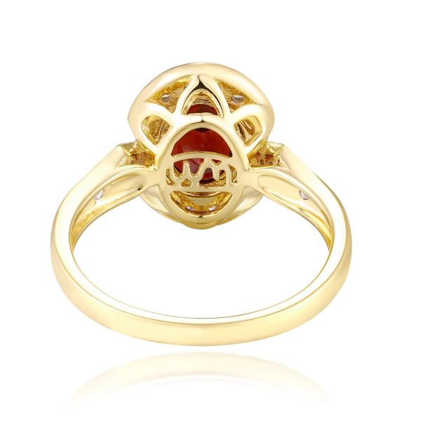 Šperky s granáty diamant prsten - 1141 #4