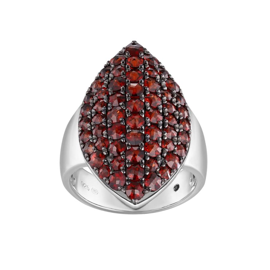 Šperky s granáty stříbro prsten - 1092