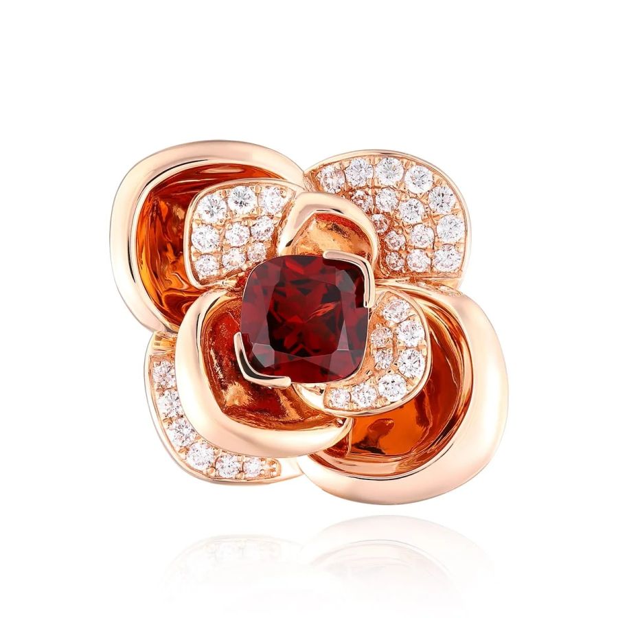 Šperky s granáty diamant prsten - 1140