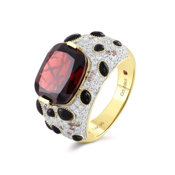 Šperky s granáty diamant prsten - 1146 #3