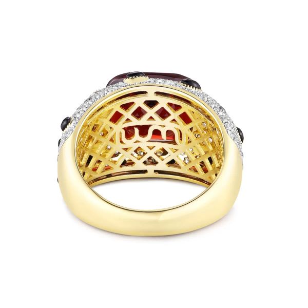 Šperky s granáty diamant prsten - 1146 #4