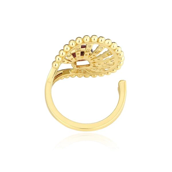 Šperky s granáty diamant prsten - 1161 #4