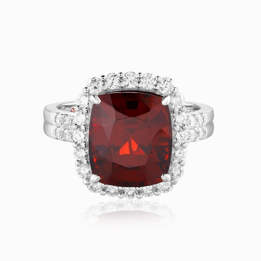 Šperky s granáty diamant prsten - 1147