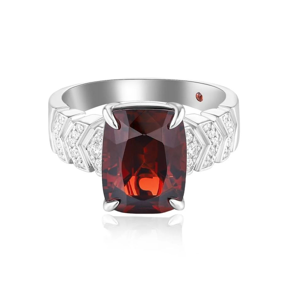 Šperky s granáty diamant prsten - 1148