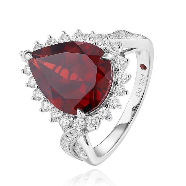 Šperky s granáty diamant prsten - 1150 #2