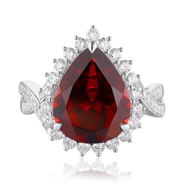 Šperky s granáty diamant prsten - 1150 #3