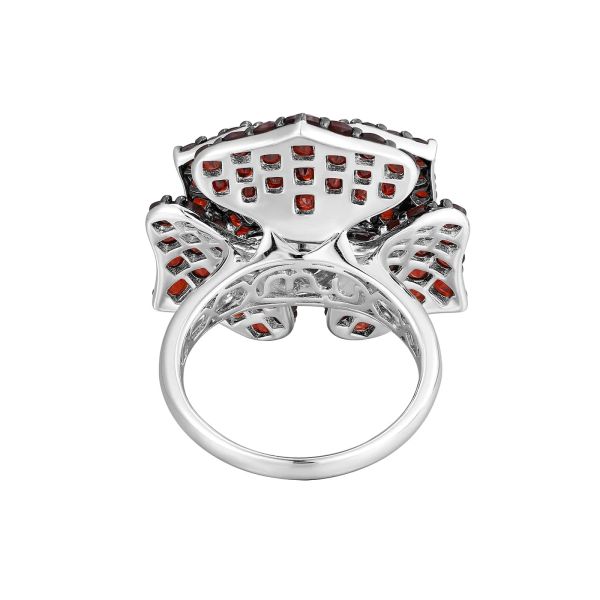 Šperky s granáty stříbro prsten - 1122 #5