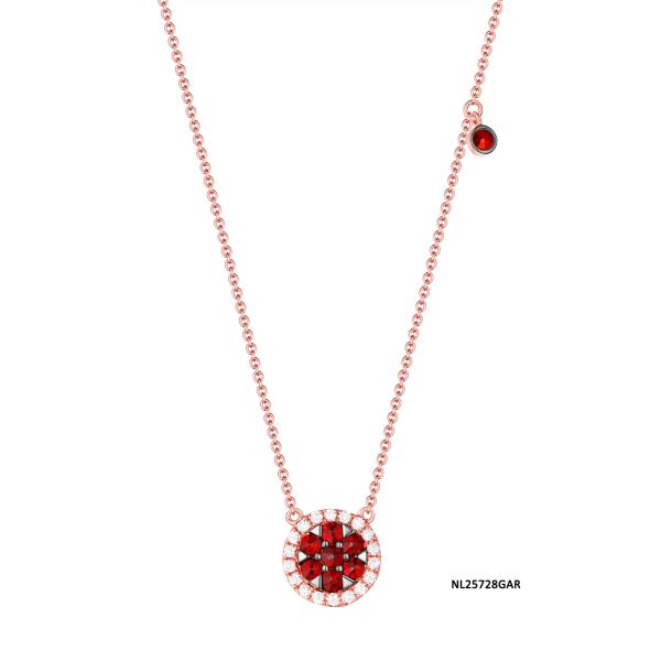 Garnet diamond necklace - 196 #2