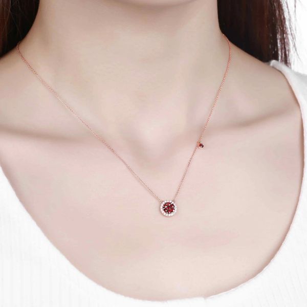 Garnet diamond necklace - 196 #4