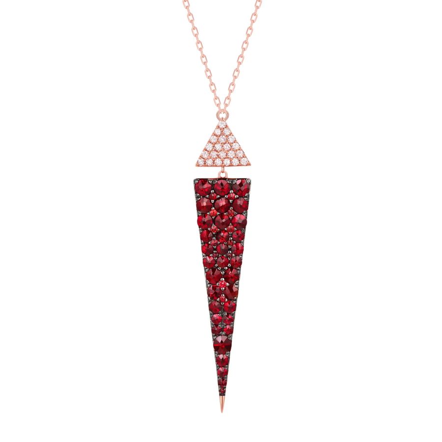 Garnet diamond necklace - 1003