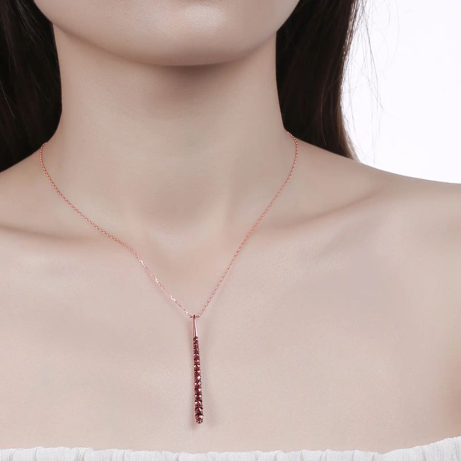 Šperky s granáty zlato náhrdelník - 996