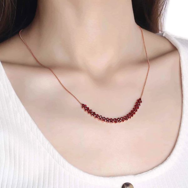 Šperky s granáty zlato náhrdelník - 995 #4