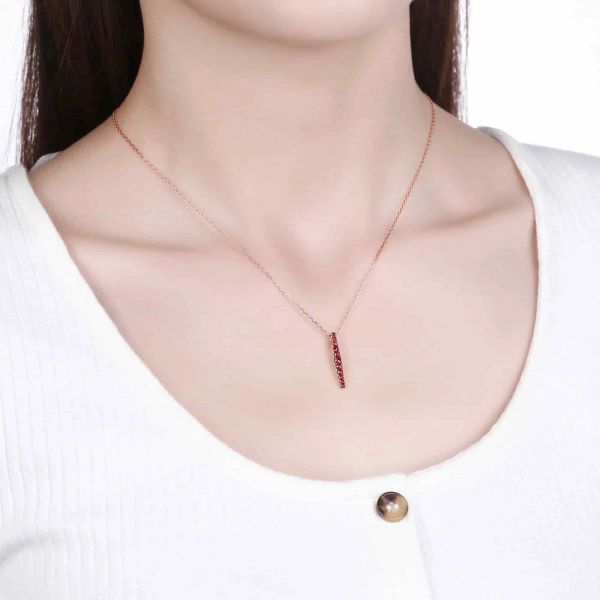 Garnet gold pendant - 193 #3