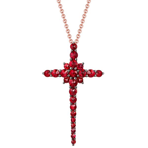 Garnet gold pendant - 999 #2