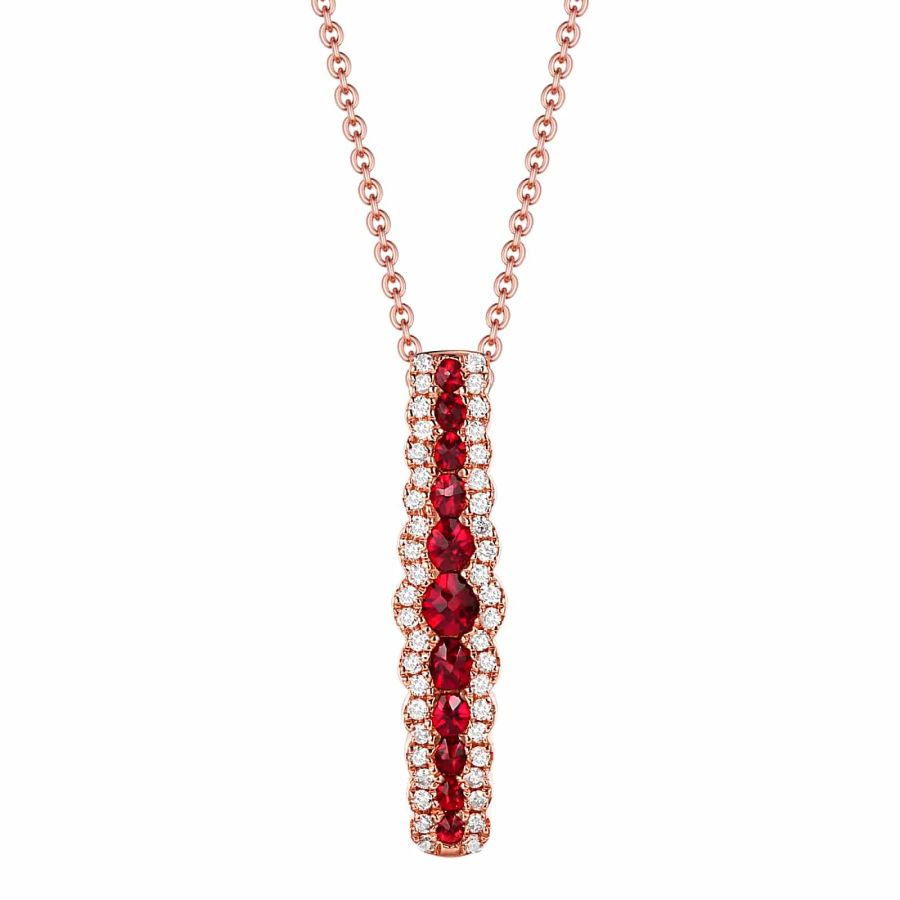 Garnet diamond pendant - 166