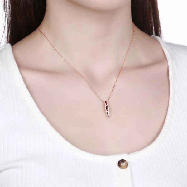 Garnet diamond pendant - 166 #3