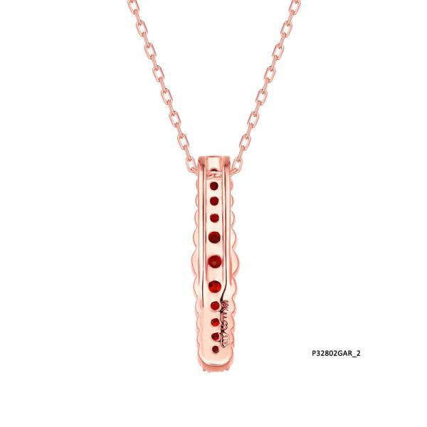 Garnet diamond pendant - 166 #4