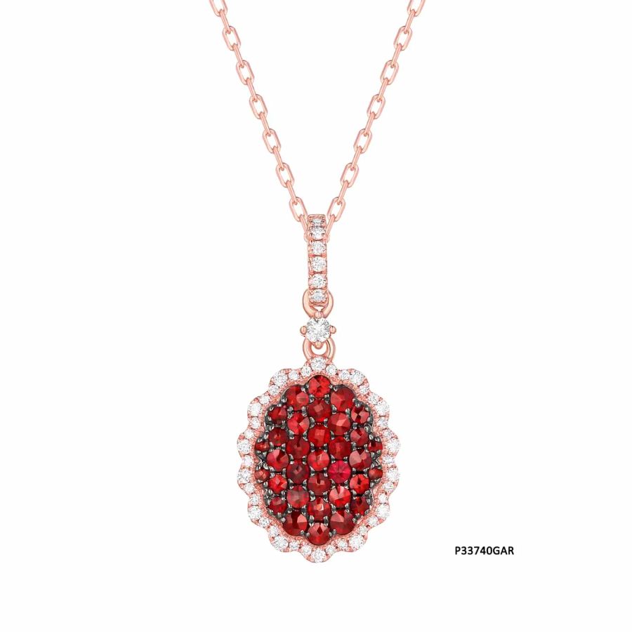 Garnet diamond pendant - 169