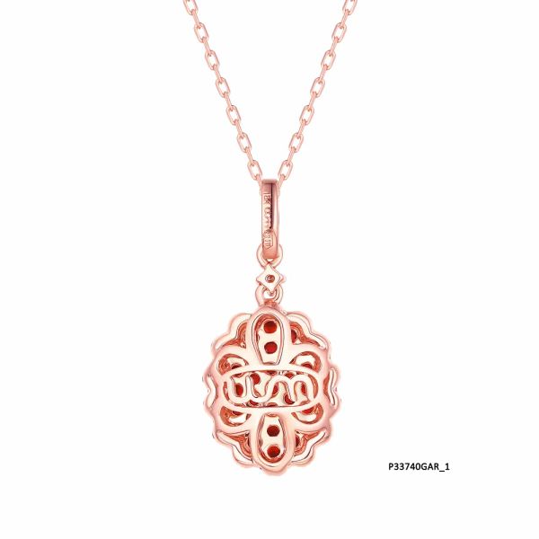 Garnet diamond pendant - 169 #3