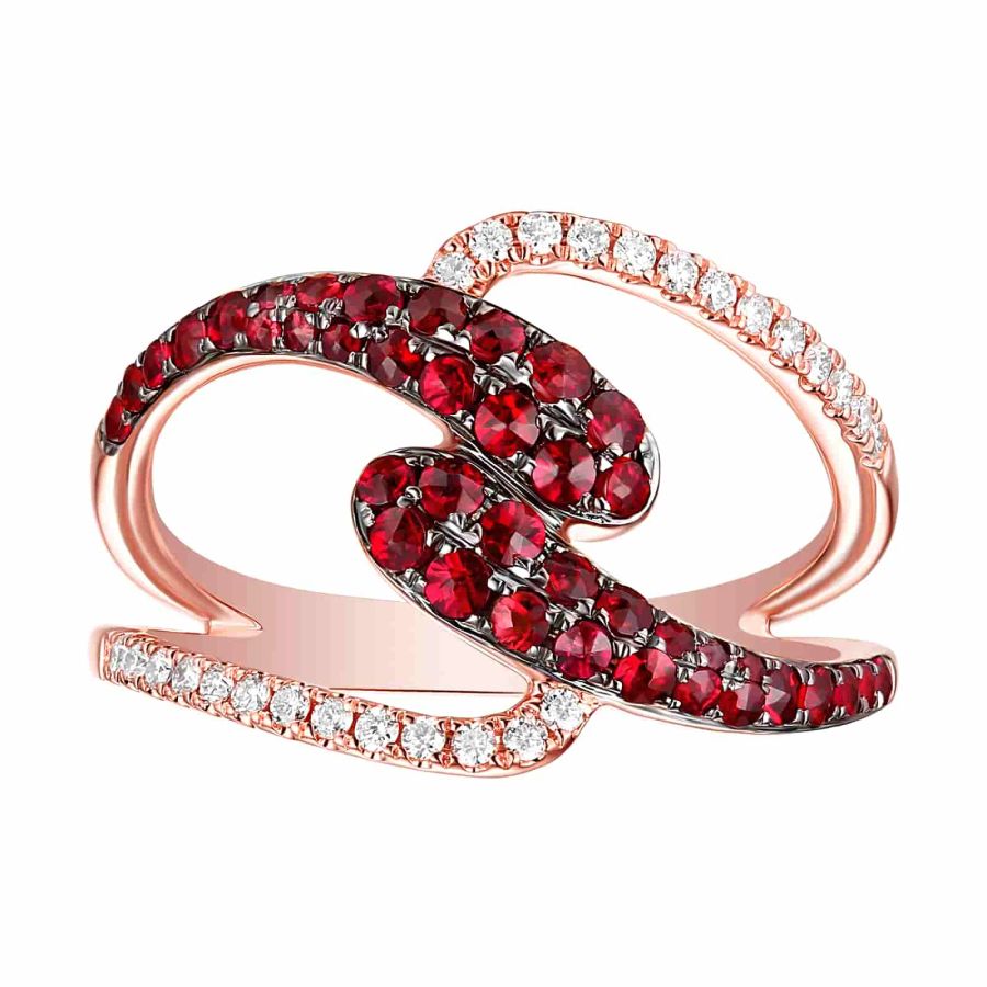 Šperky s granáty diamant prsten - 1112