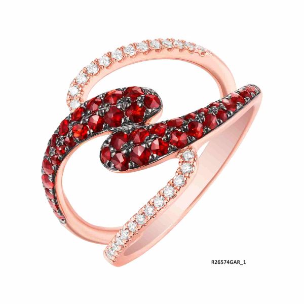 Šperky s granáty diamant prsten - 1112 #3