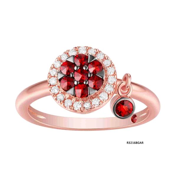 Šperky s granáty diamant prsten - 1118 #2