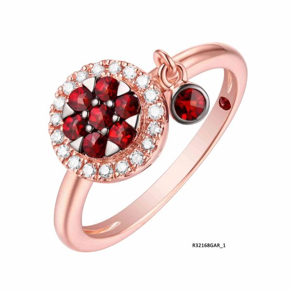 Šperky s granáty diamant prsten - 1118 #3