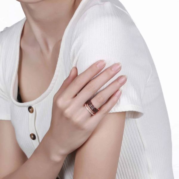 Garnet diamond ring - 1120 #4