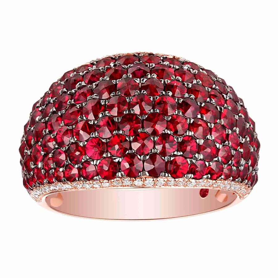 Šperky s granáty diamant prsten - 1116