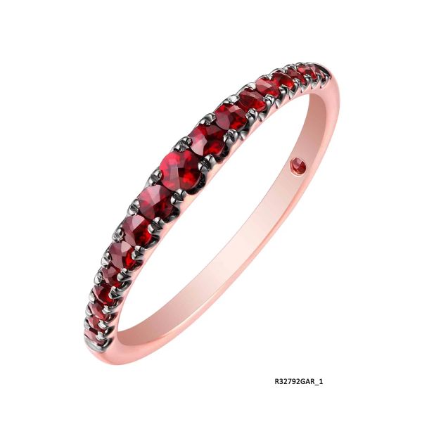 Garnet gold ring - 1117 #3