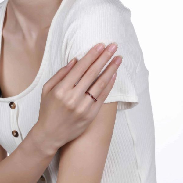 Garnet gold ring - 1117 #4