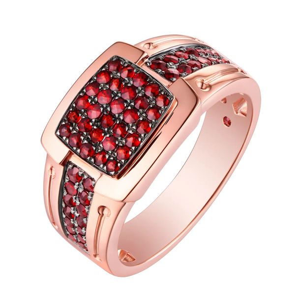 Garnet gold ring - 1129 #2