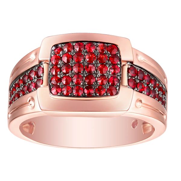 Garnet gold ring - 1129 #3