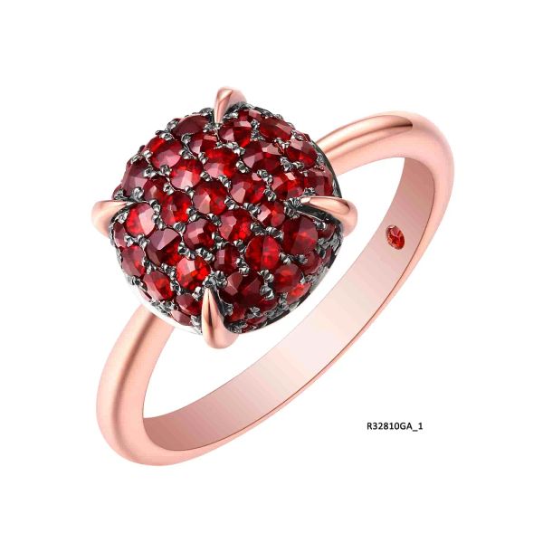 Garnet gold ring - 1114 #3
