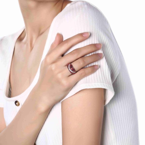 Šperky s granáty diamant prsten - 1110 #5