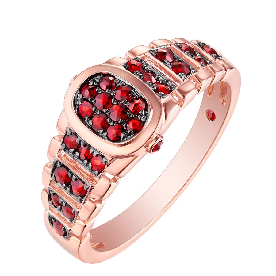 Garnet gold ring - 1130