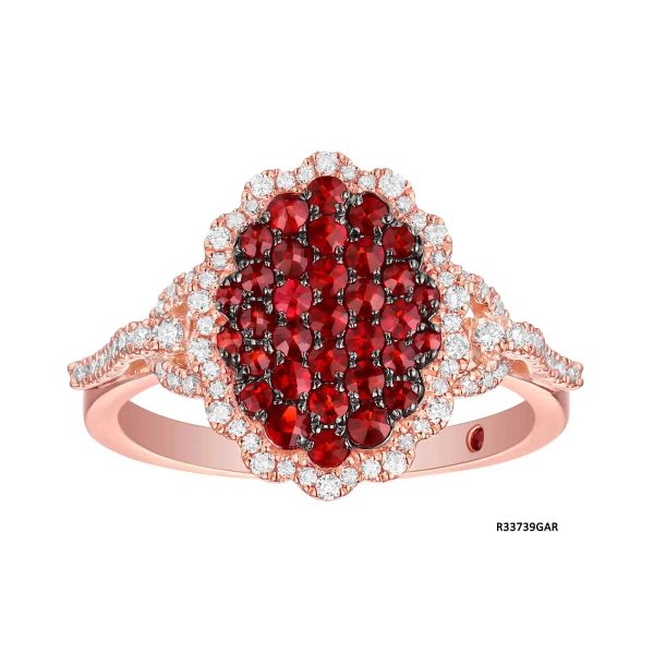 Šperky s granáty diamant prsten - 1109 #2