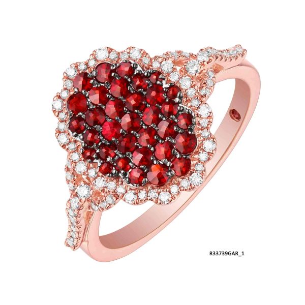 Šperky s granáty diamant prsten - 1109 #3