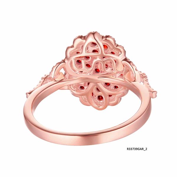 Šperky s granáty diamant prsten - 1109 #4